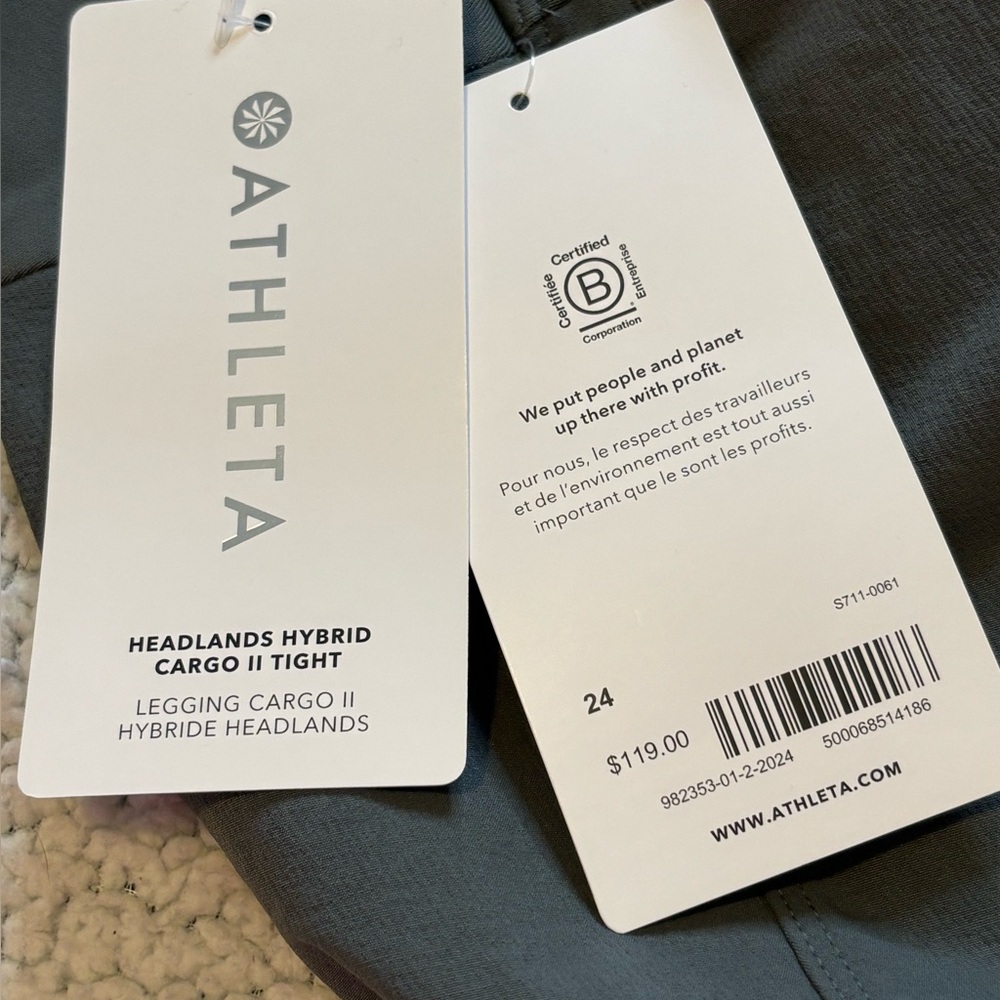 Size 24 3X ATHLETA Pants Headlands‎ Hybrid Cargo II Tight Leggings - Picture 3 of 9